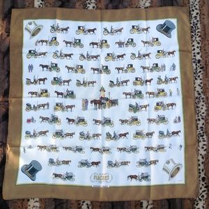 HERMÈS Rare 1965  FIACRES Silk Scarf 90cm